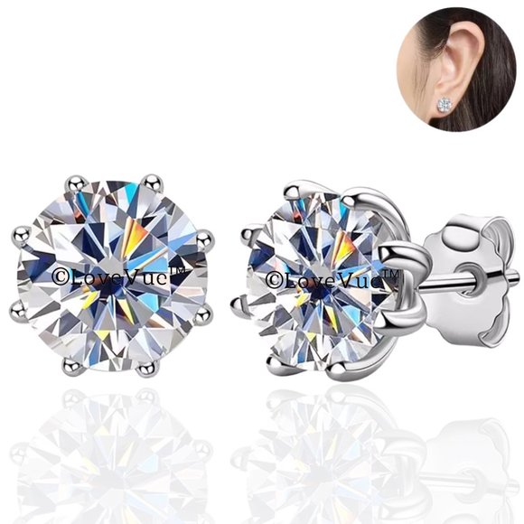 Certified 4ct. t.w. Diamond Solitaire 8-prong Stud Earrings - Picture 6 of 15